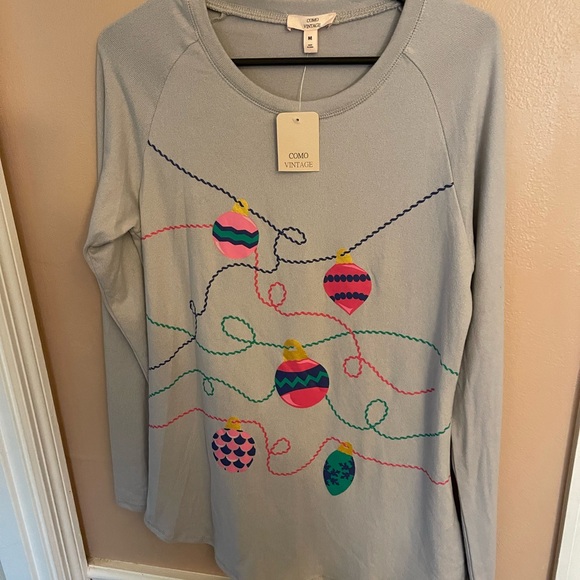 Vintage ornament holiday cardigan sweater shirt M - Picture 4 of 6